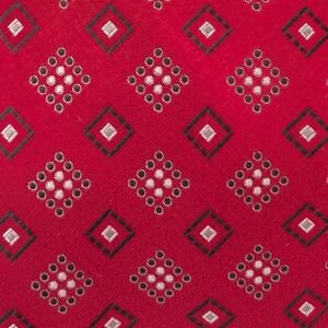 Peebles Executive Collection $65 Red Black White Silk Diamond Dots Handmade Tie